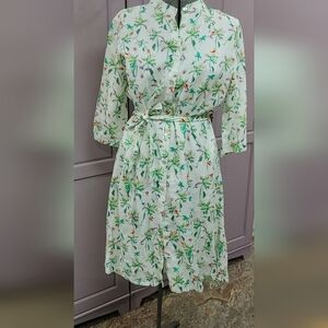 Vicci Brand, Size 42 Linen Dress, Tropical Pattern